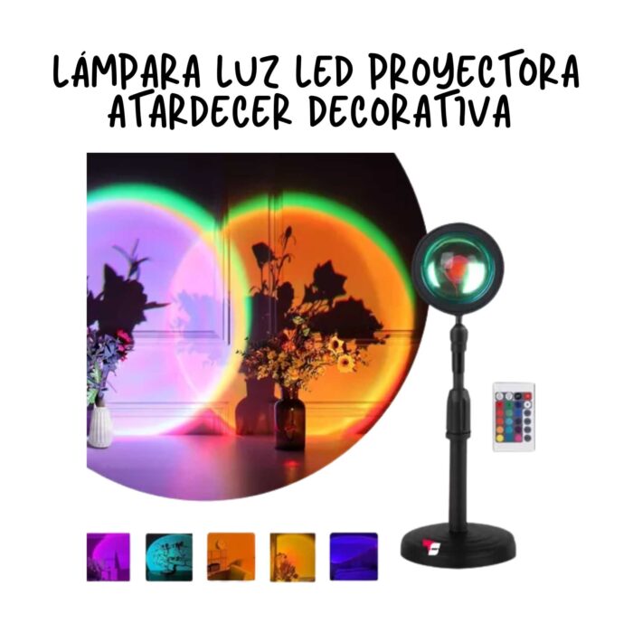 Lámpara Luz Led Proyectora Atardecer Decorativa Cálida